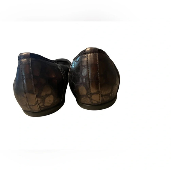 DONALD J. PLINER 7 M Hideyo Bronze Brown Flats Cap Toe Slip On Textured Print - Picture 4 of 8